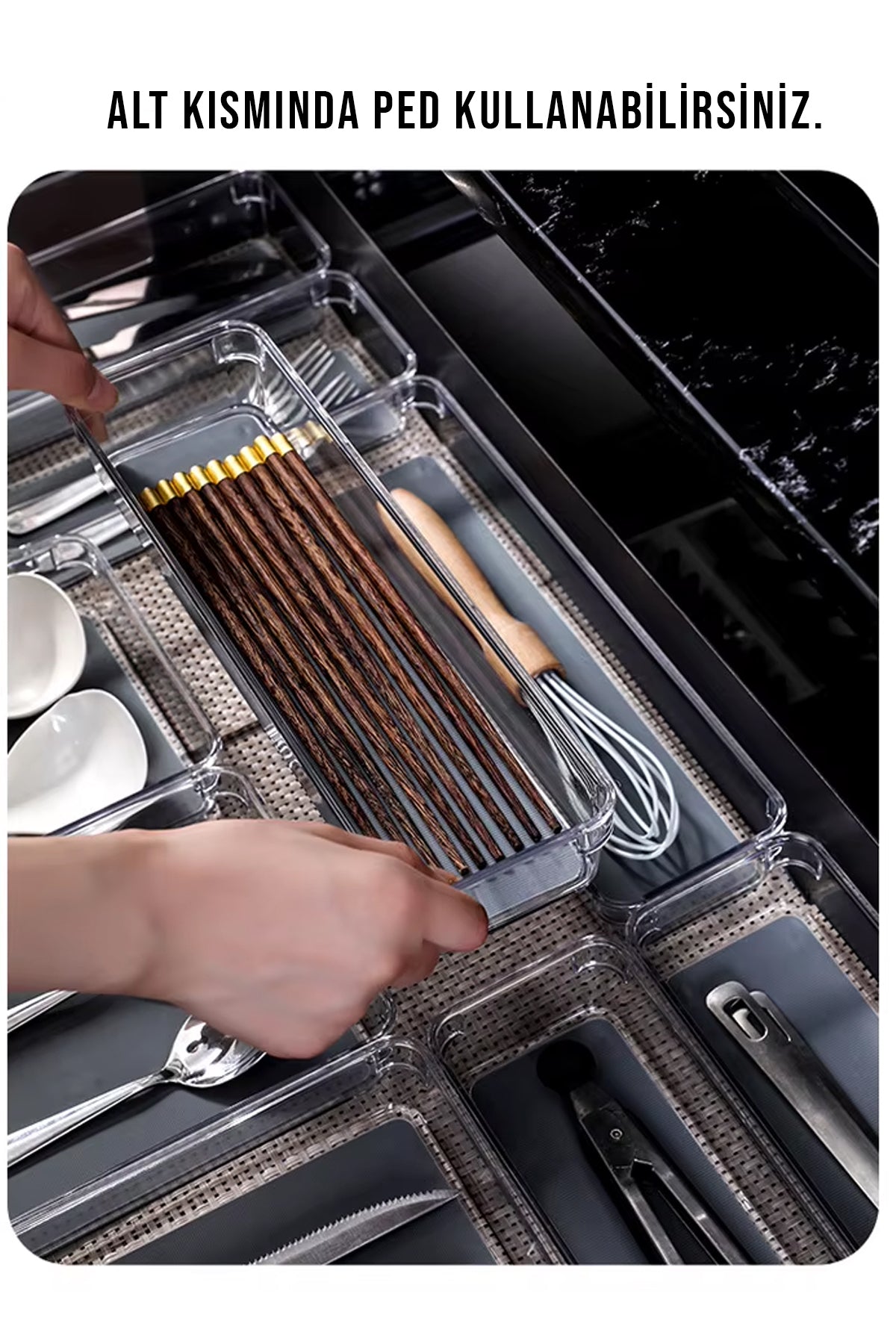 11 Li Kaşıklık ve Çekmece İçi Düzenleyici Modüler Organizer Set