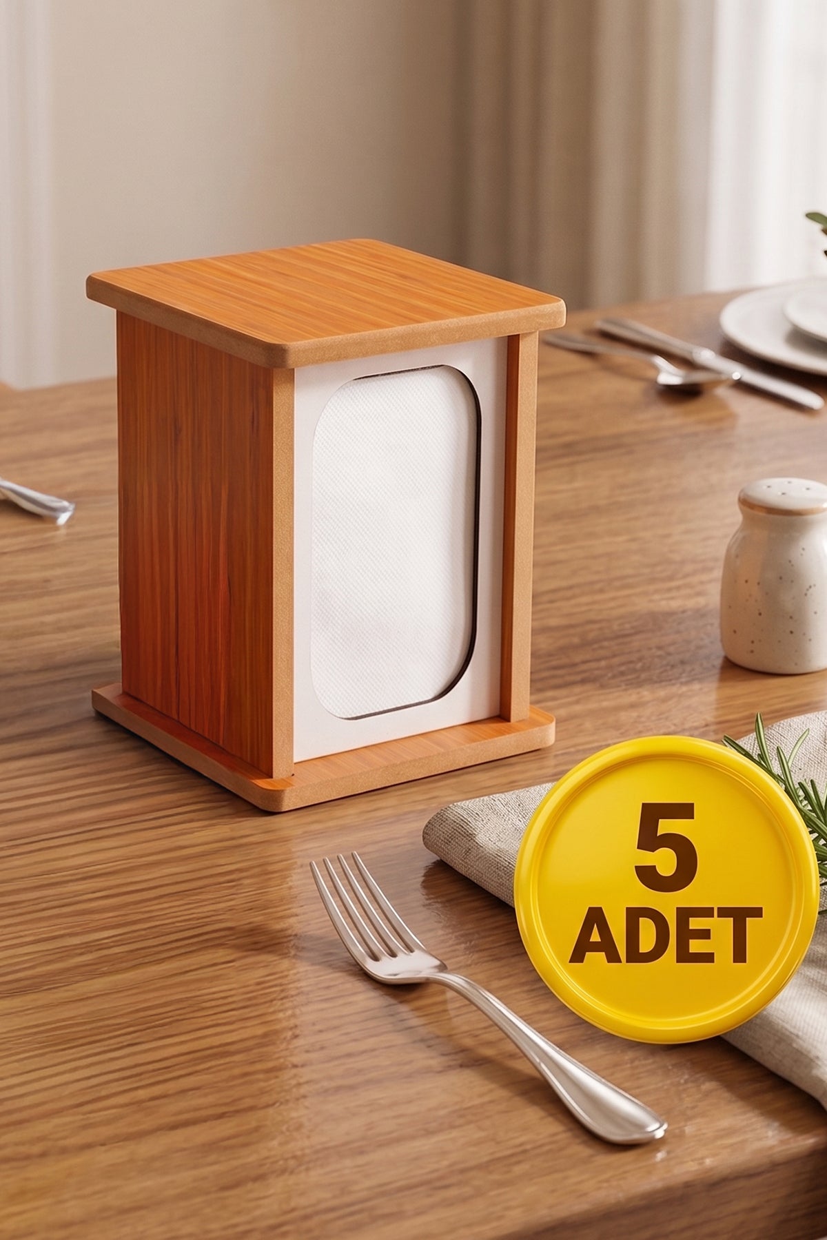 Dekoratif Ahşap Peçetelik | Ev, Cafe, Restaurant ve Oteller İçin Ahşap Peçete Kutusu