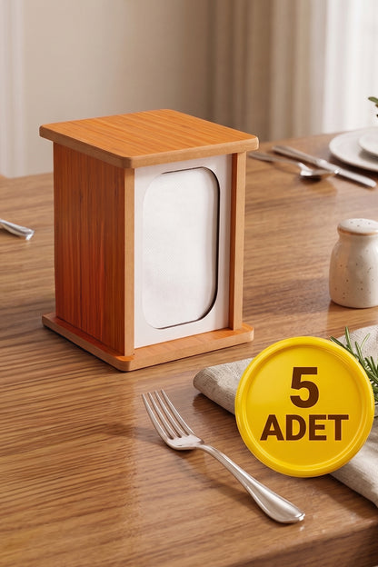 Dekoratif Ahşap Peçetelik | Ev, Cafe, Restaurant ve Oteller İçin Ahşap Peçete Kutusu