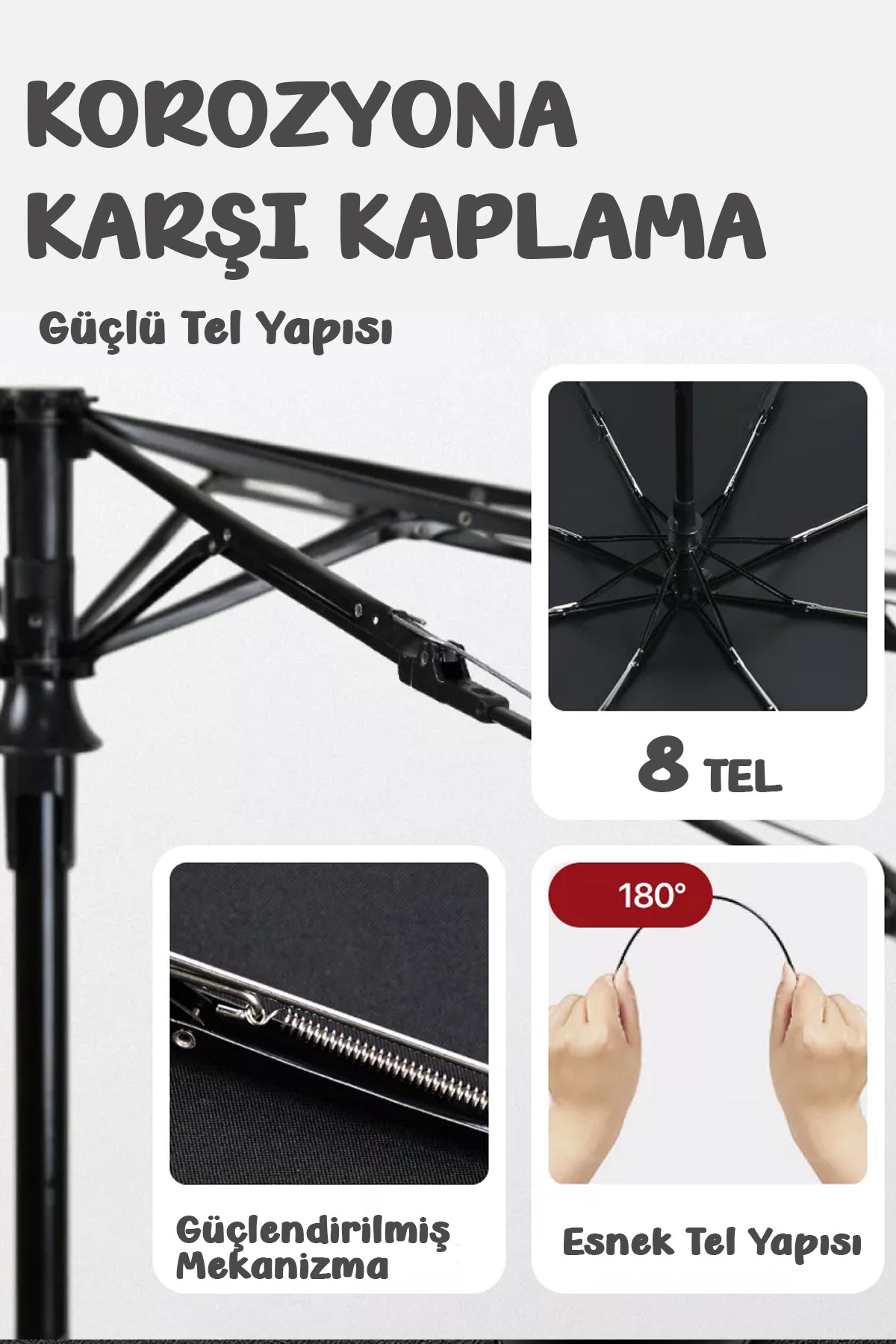 8 Tel Tam Otomatik Çanta Boy Şemsiye