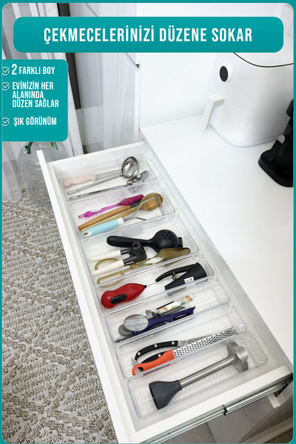 7'li Kepçelik Kepçe Düzenleyici Çekmece İçi Modüler Organizer