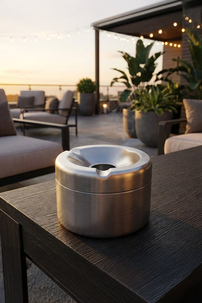 10 ADET Şık Metal Paslanmaz Çelik Kokusuz Kül Tablası Küllük Otel Restorant Kafe Küllük