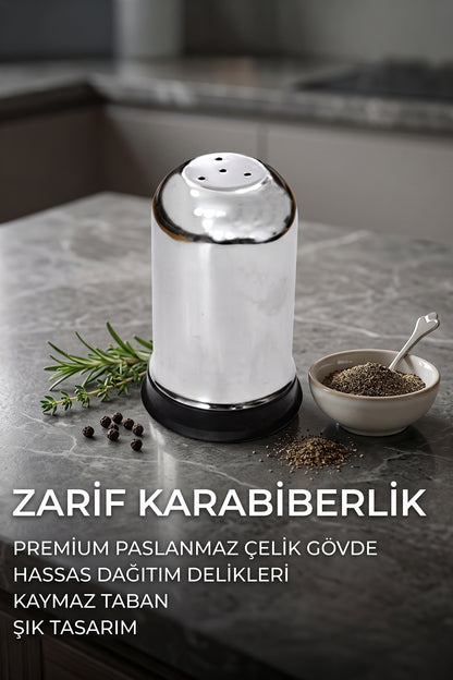 5 Adet Paslanmaz Çelik Karabiberlik | Lokanta Restoran Otel Kafe Karabiberlik | Masaüstü Baharatlık Seti
