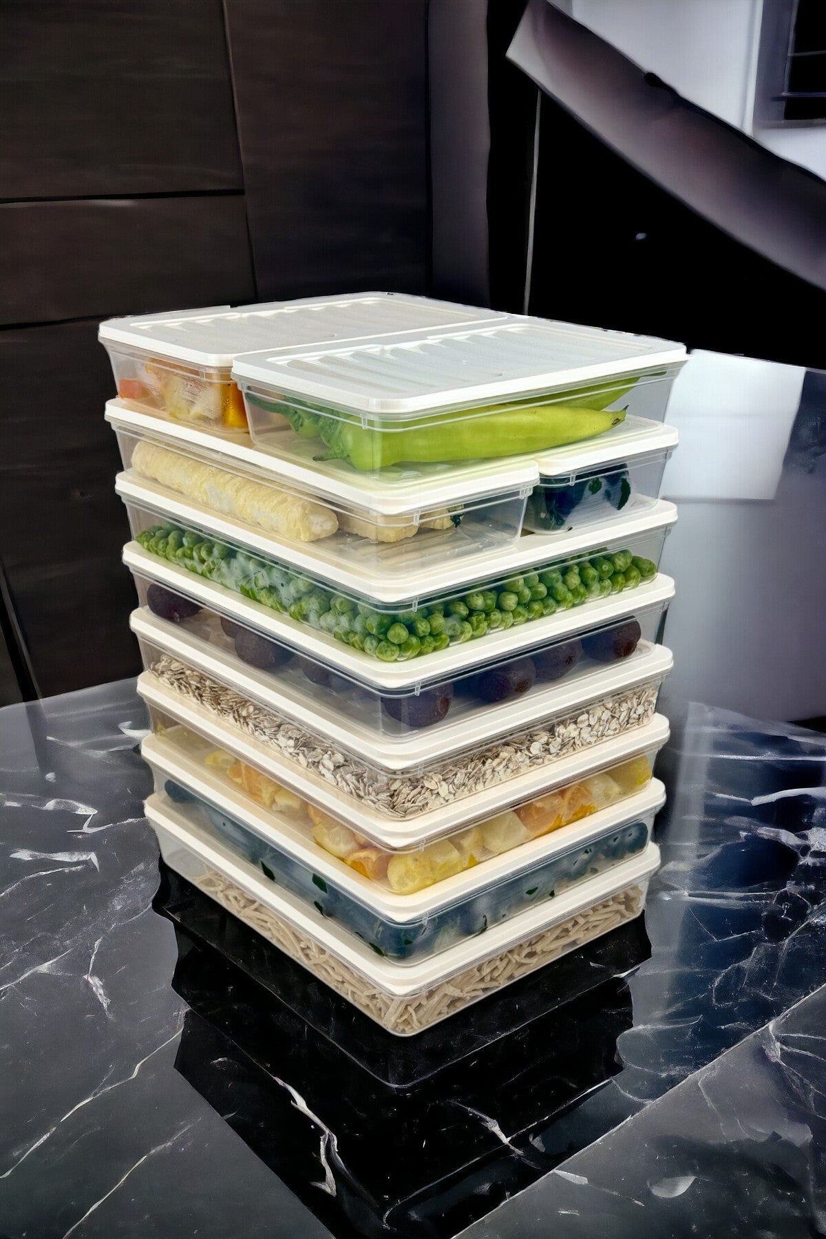 10'lu Fitbox Set Hava Geçirmez Buzluk ve Buzdolabı Düzenleyici Set