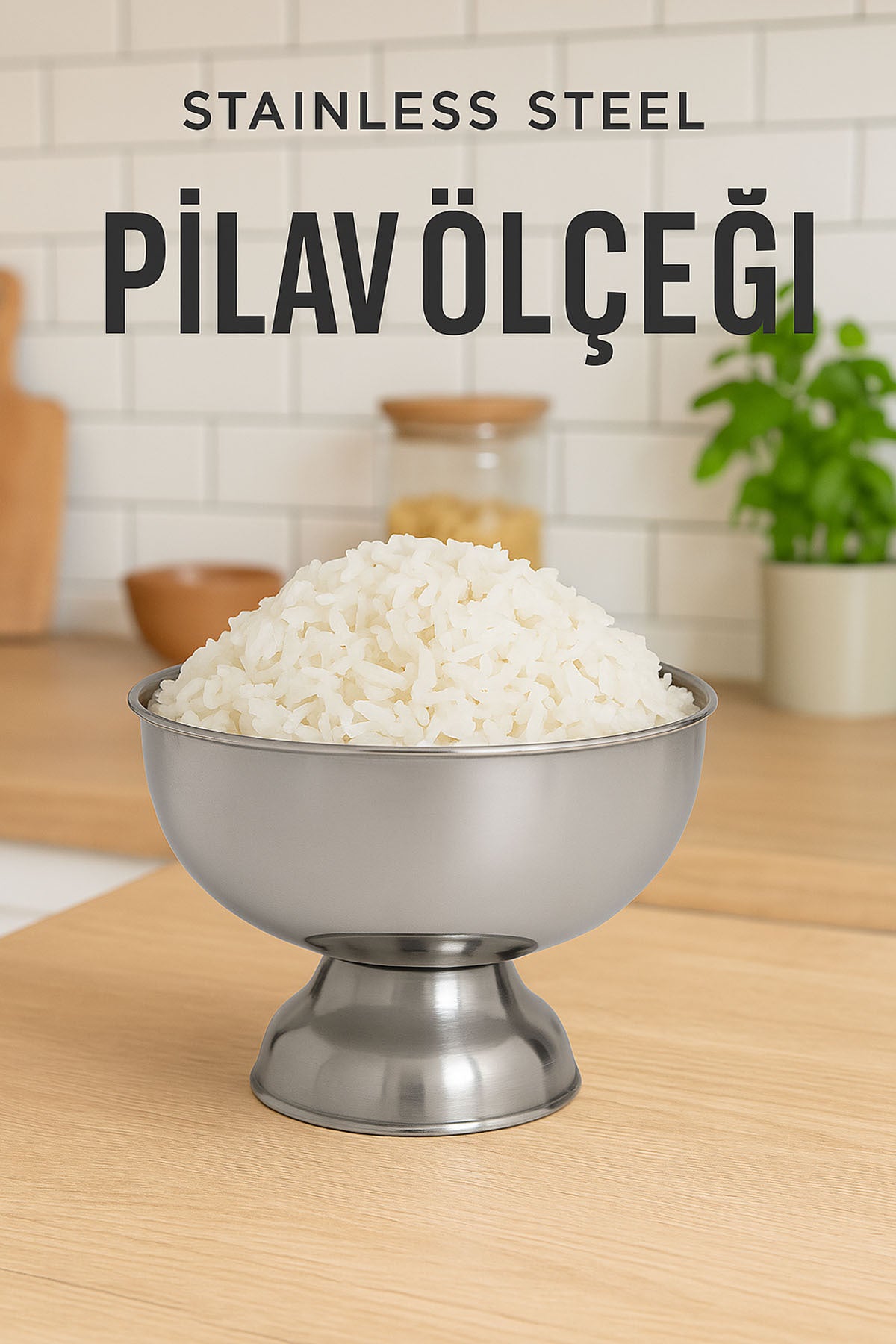 Paslanmaz Çelik Helva ve Pilav Ölçü Kabı Sunum Ölçeği