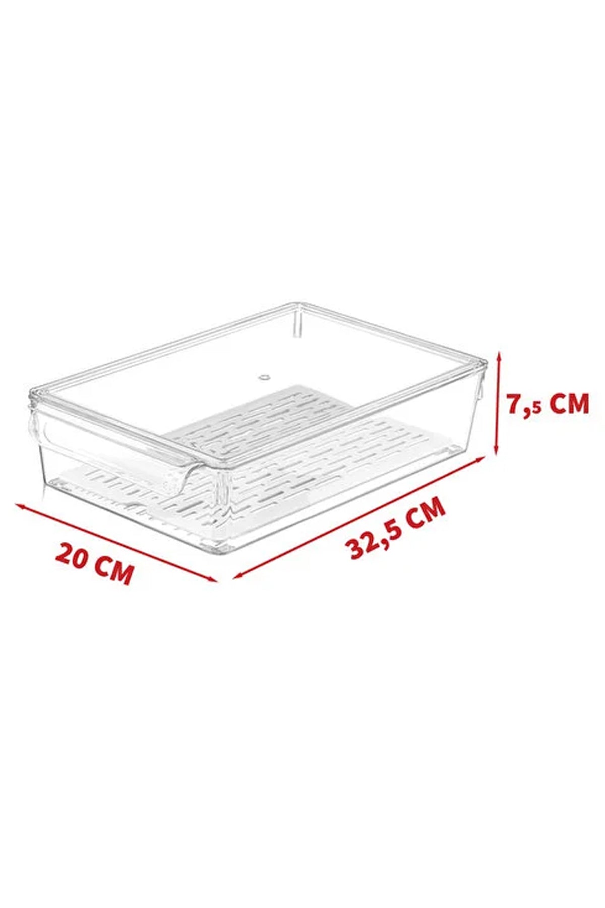 FrostyBox XL Sığ Süzgeçli Kapaklı Buzdolabı Düzenleyici ve Dolap içi Organizer 1 Adet