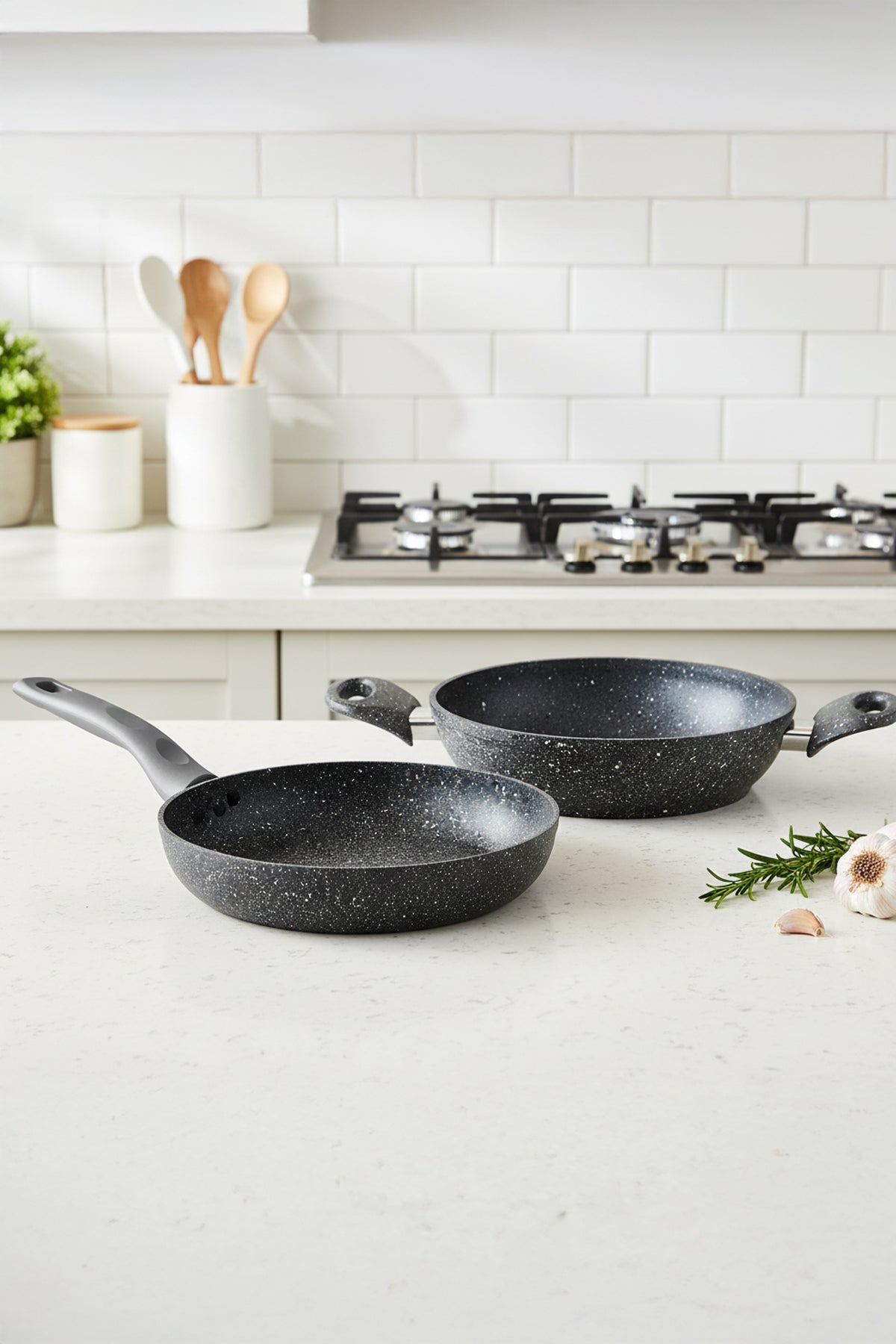 2 Parça 20 CM Bio Granit Sahan ve Tava Seti Yanmaz Yapışmaz, Sağlıklı ve Dayanıklı Kullanım