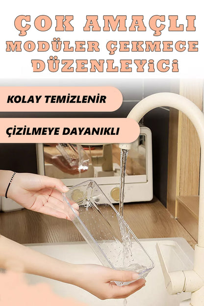 10'lu Modüler Makyaj Malzemeleri ve Takı Organizeri Çekmece Düzenleyici Set