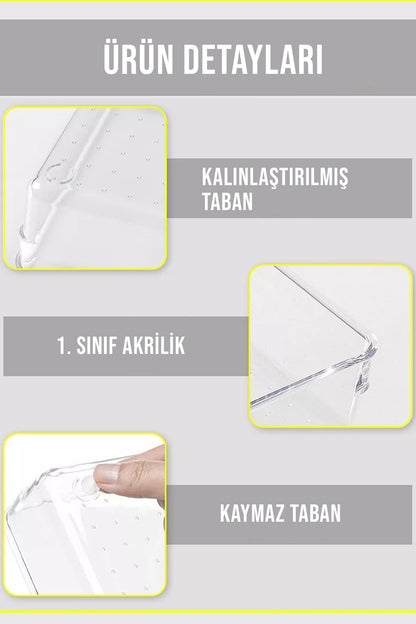 3 Parça Çekmece İçi Düzenleyici Çok Amaçlı Organizer Makyaj Malzemeleri Kırtasiye Banyo Ofis