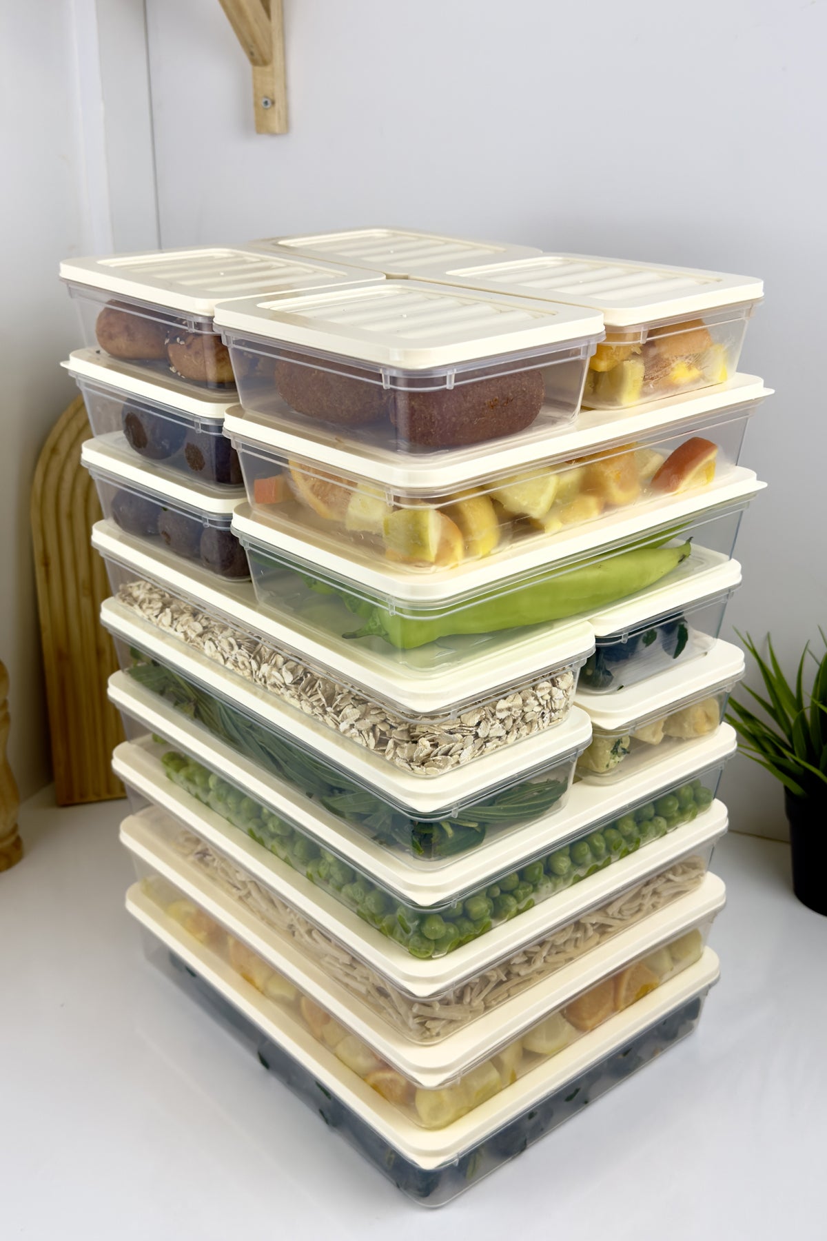 16 Adet Fitbox Buzdolabı ve Buzluk Düzenleyici Hava Geçirmez Saklama Kabı Seti