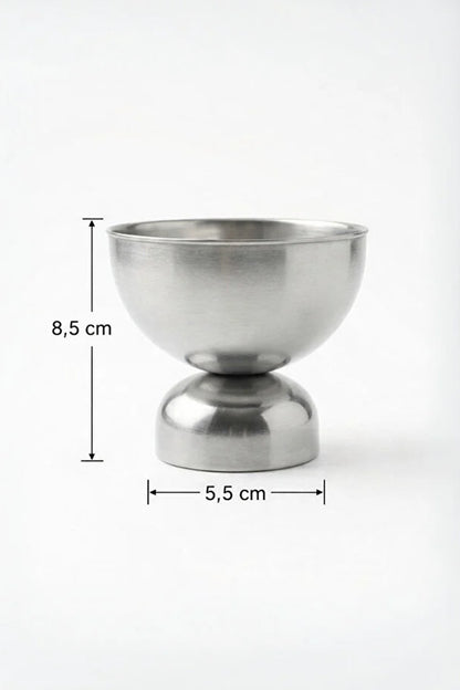 4 Parça Çelik Dondurma Sunum Tepsisi Ayaklı Çerez Kasesi Stainless Steel