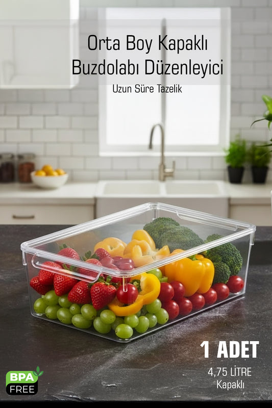 Frostybox Kapaklı Buzdolabı ve Dolap İçi Düzenleyici Organizer 1 Adet