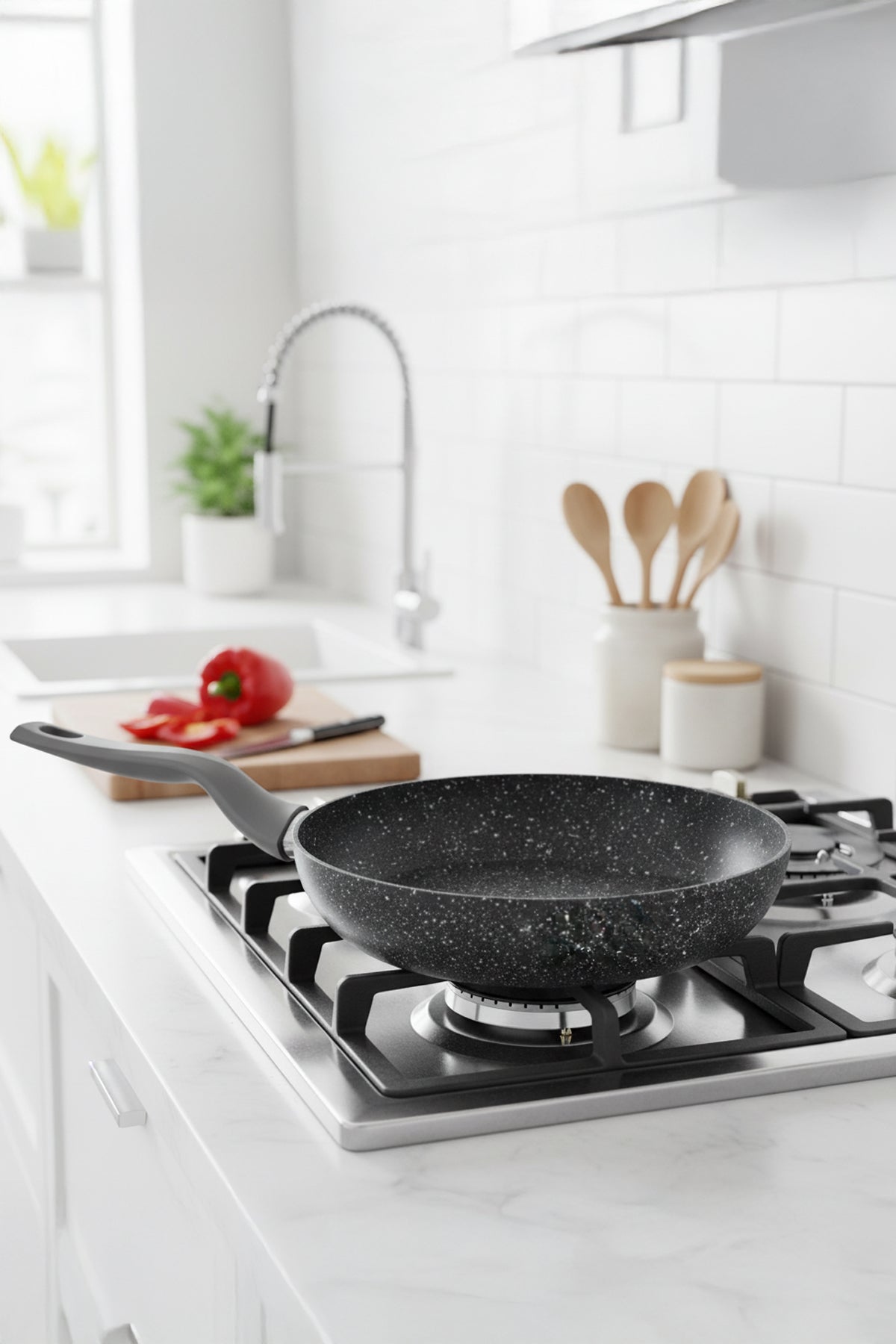 2 Parça 20 CM Bio Granit Sahan ve Tava Seti Yanmaz Yapışmaz, Sağlıklı ve Dayanıklı Kullanım