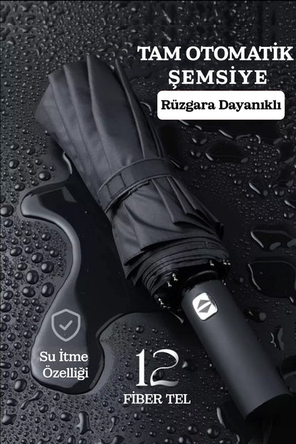 Rüzgarda Kırılmayan Tam Otomatik Fiber Tel Şemsiye 12 Tel