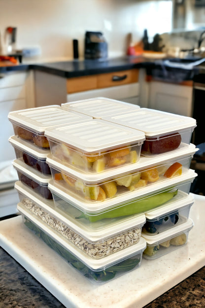 12 Adet Fitbox Saklama Kabı Buzdolabı ve Buzluk Düzenleyici Hava Geçirmez Set