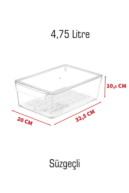 FrostyBox Orta Boy Buzdolabı Düzenleyici Organizer ve Dolap İçi Düzenleyici Set 3 Adet