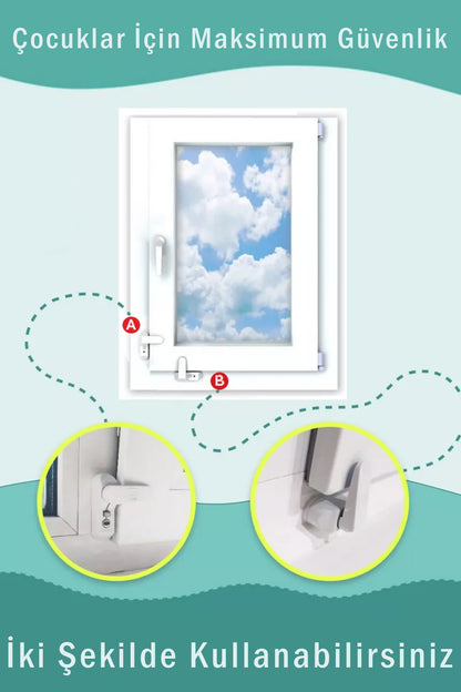 5 Adet Pencere Kilidi Cam Balkon Pvc Pimapen Kilidi Çocuk Emniyet ve Güvenlik Kilidi