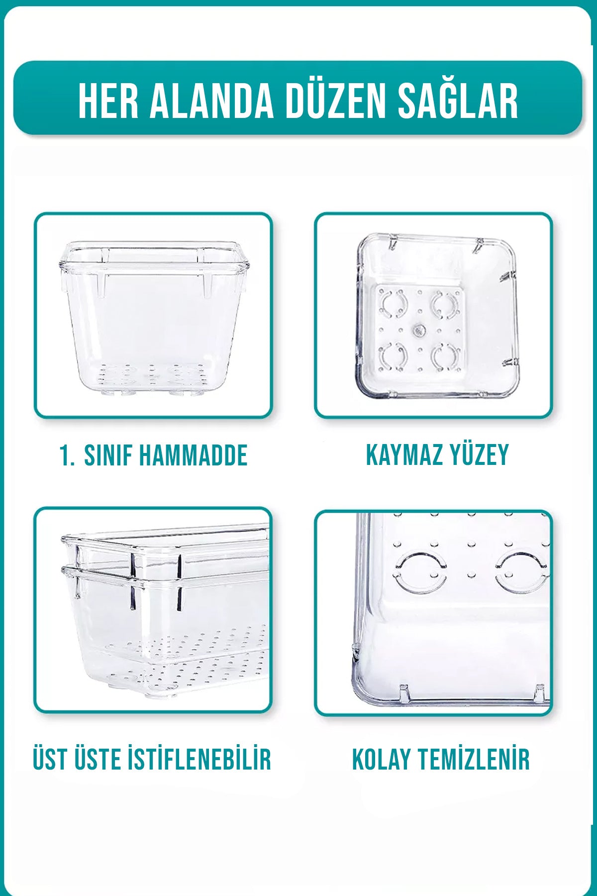 5 Parça Modüler Çekmece Düzenleyici Kepçelik ve Bıçak Organizer