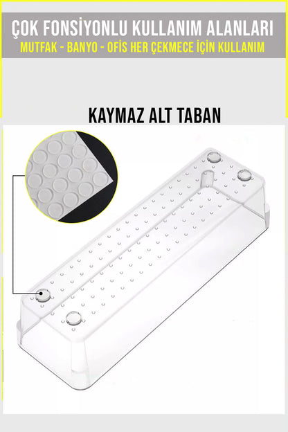 10 Parça Çok Amaçlı Modüler Kaşıklık ve Kepçelik Düzenleyici Çekmece İçi Organizer