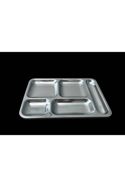 Metal Tabldot 5 Bölmeli Yemek Tepsisi