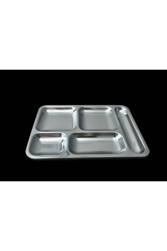 Metal Tabldot 5 Bölmeli Yemek Tepsisi