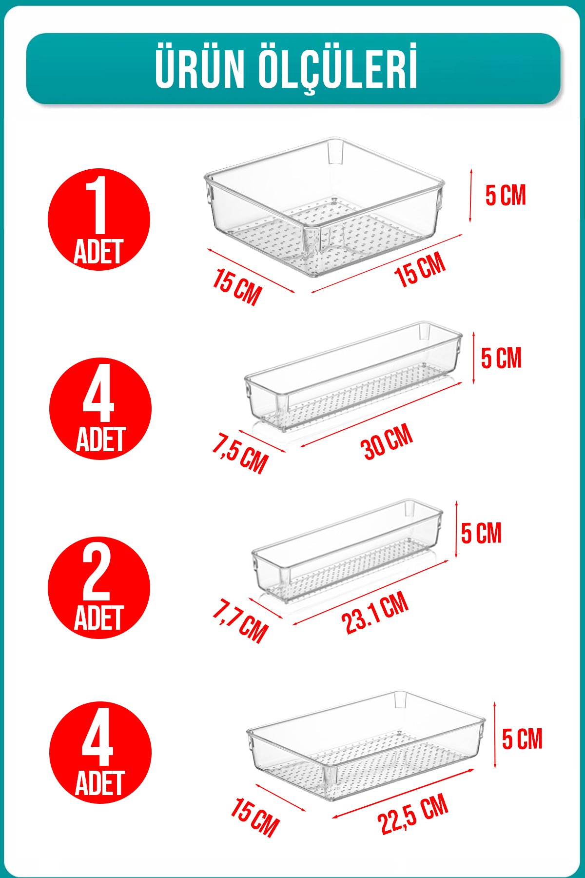 11 Li Kaşıklık ve Çekmece İçi Düzenleyici Modüler Organizer Set