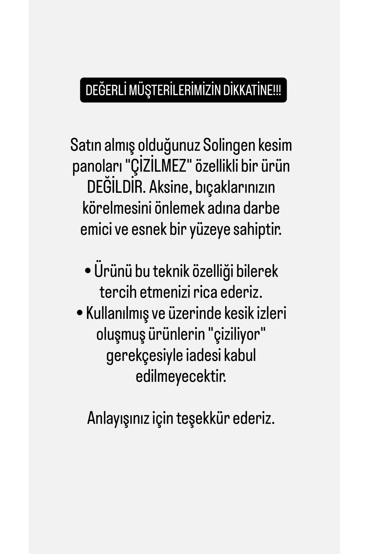 2' li Paslanmaz Çelik Kesim Panosu , Levhası - Çelik Kesme Tahtası
