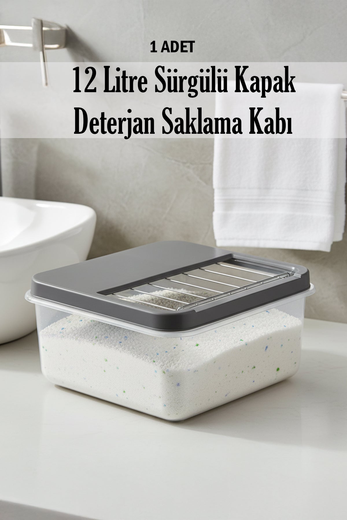 12 Litre Çok Amaçlı Sürgülü Kapak Saklama Kabı Patates Soğan Deterjan Vs.