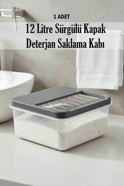 12 Litre Çok Amaçlı Sürgülü Kapak Saklama Kabı Patates Soğan Deterjan Vs.