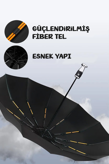 Tam Otomatik Roll Royce Model Şemsiye 10 Fiber Tel Rüzgarda Kırılmaz Şemsiye