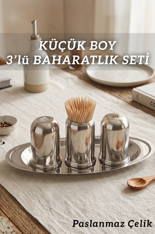 Küçük Boy Paslanmaz Çelik Tekli Baharatlık Metal Baharat Kabı Tuzluk Karabiberlik Ev Restoran Kafe Kullanımı