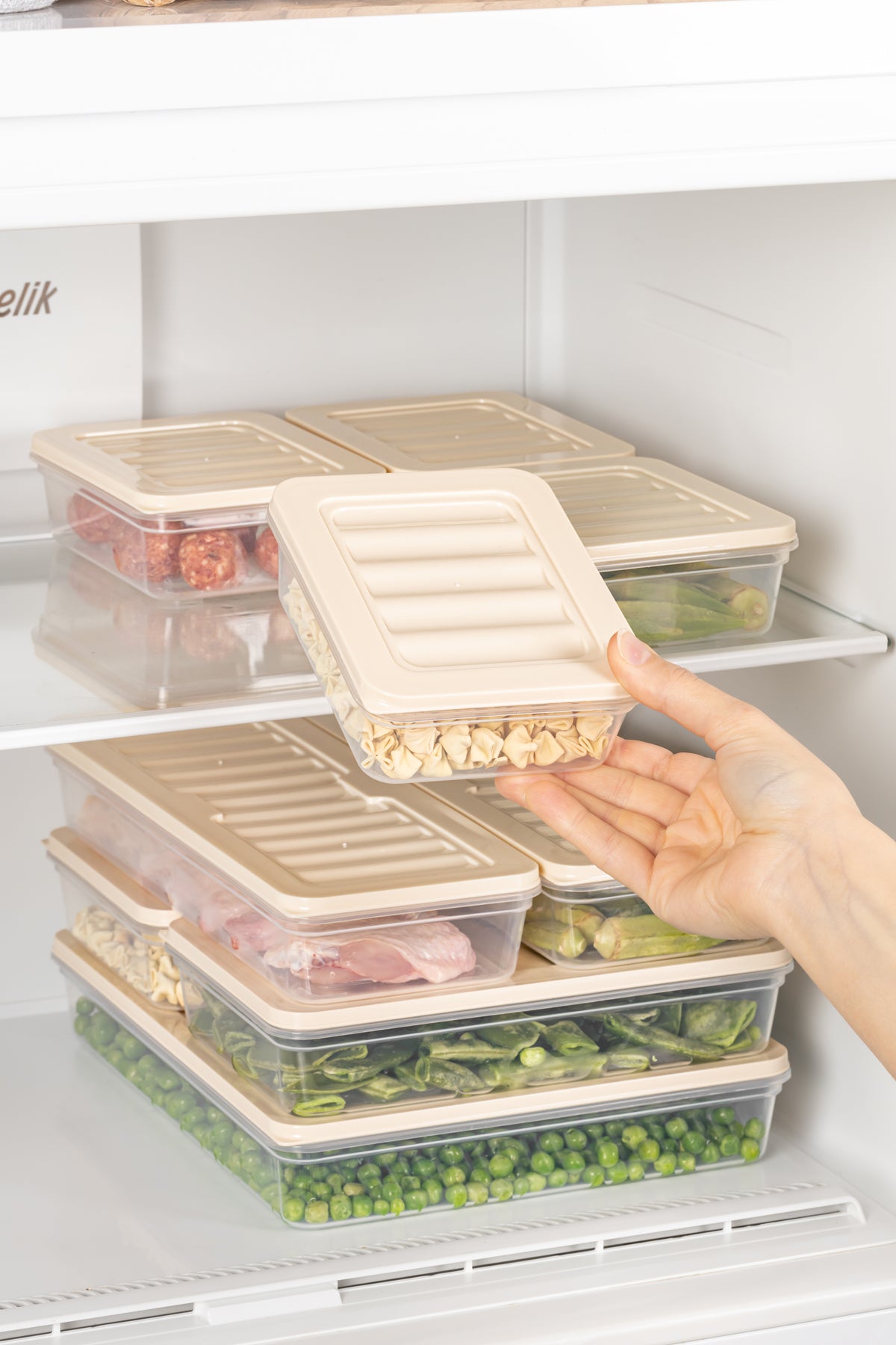 6'lı Buzdolabı ve Difriz Düzenleyici Çok Amaçlı  Saklama Kabı 2x2400ML 4x600ML