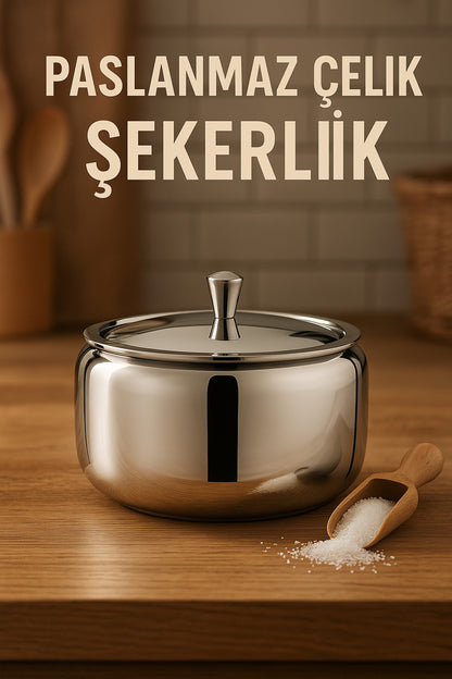 Paslanmaz Çelik Şık Görünümlü Şekerlik Parlak