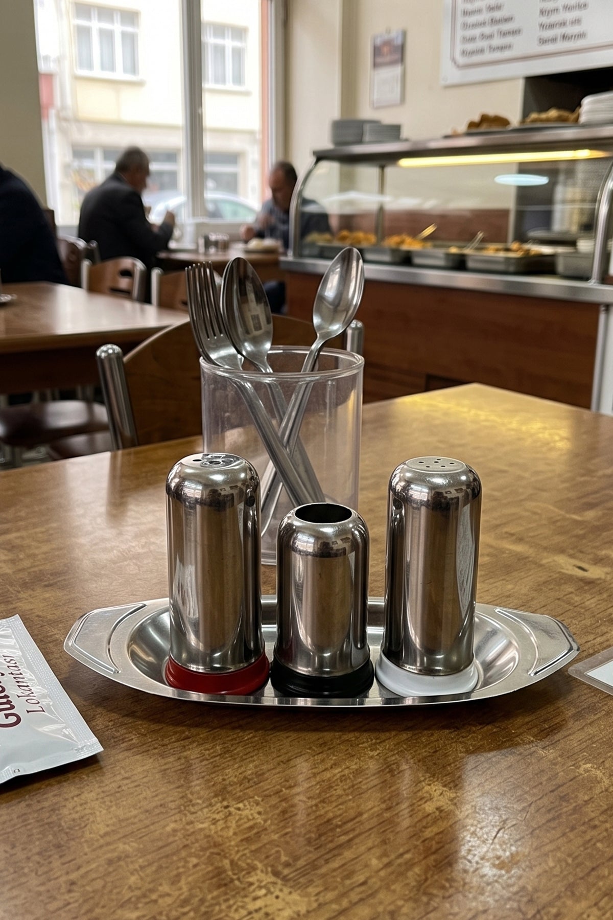 Paslanmaz Çelik 10'lu Baharatlık Seti Tepsili Metal Tuzluk Karabiberlik Baharat Düzenleyici Restoran Lokanta Kafe Ev Kullanımı