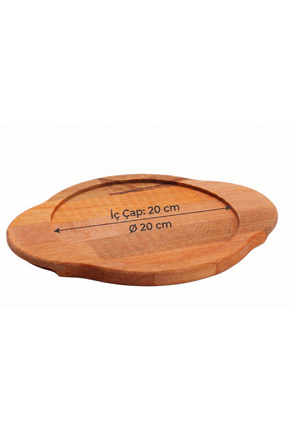 20 CM Doğal Ahşap Büyük Boy Sahan Çorba Bowl Tas Altlığı Nihale ve Sunum Tahtası