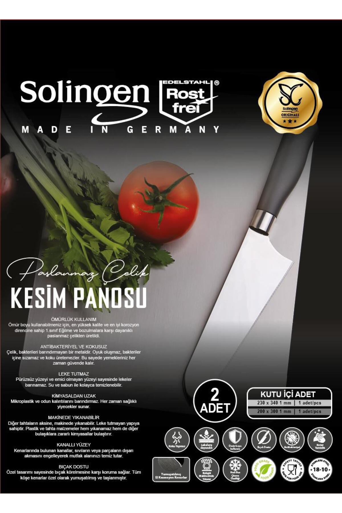 2' li Paslanmaz Çelik Kesim Panosu , Levhası - Çelik Kesme Tahtası