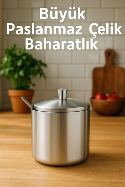 Büyük Boy Kafe Lokanta Restorant Ev Tipi Paslanmaz Çelik Baharatlık