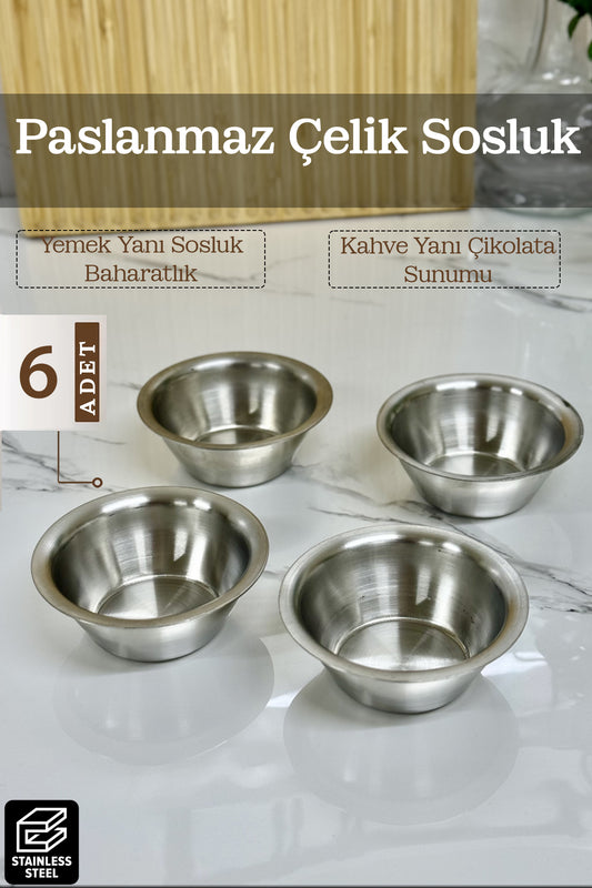 Paslanmaz Çelik Sosluk Seti Kahve Yanı Sunum Baharat Ketçap Mayonezlik Kafe Restorant