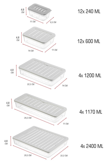 36'lı Set Buzdolabı ve Difriz Düzenleyici Saklama Kabı Seti Dolap İçi Düzen BPA Free Mikrodalga