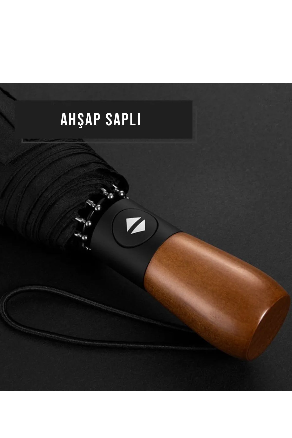 Ahşap Sap 10 Tel Rüzgara Dayanıklı Kırılmaz Şemsiye