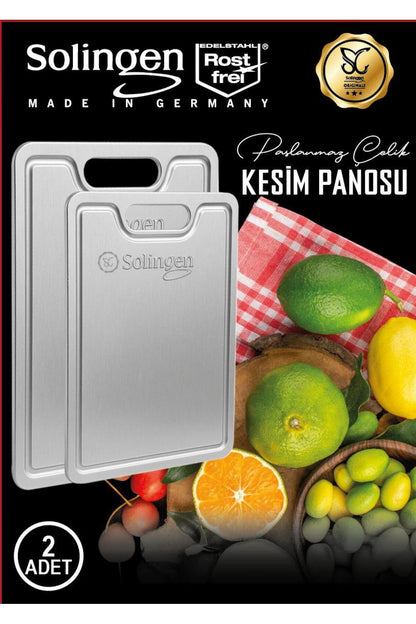 2' li Paslanmaz Çelik Kesim Panosu , Levhası - Çelik Kesme Tahtası